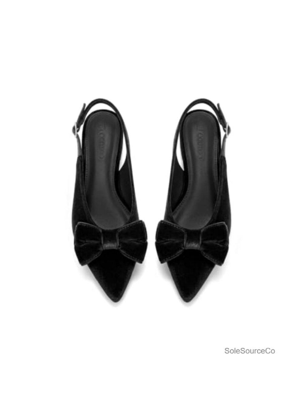 Womens Slingback Flats Pointed Toe Bow Ballet Flats Comfortable Slip On Work